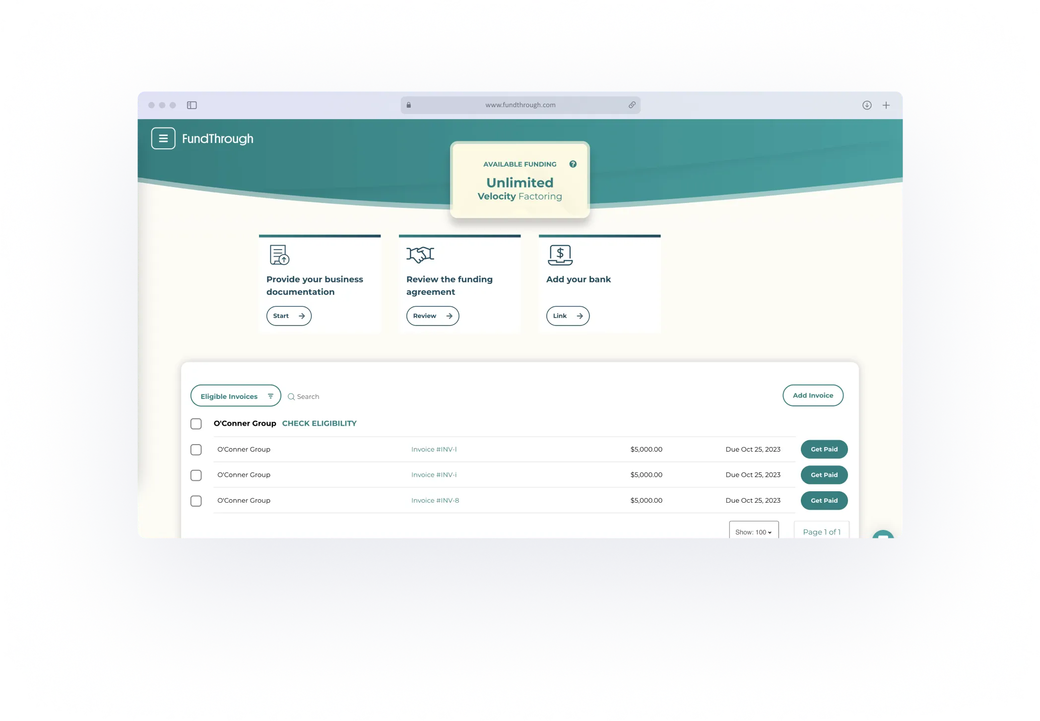 Fundthrough Application